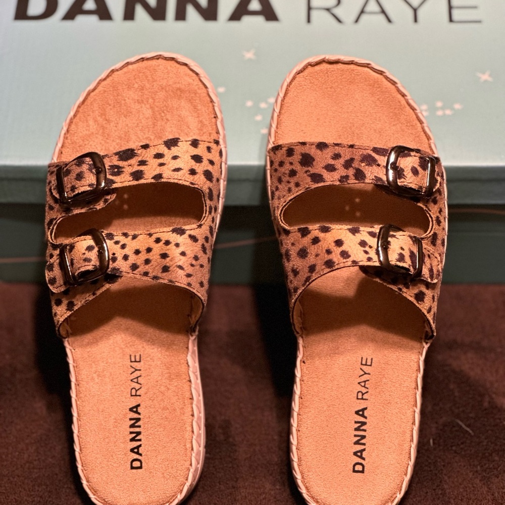 Danna Reye leopard print slide on shoe